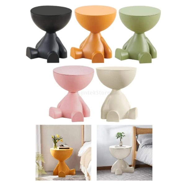 Sculptural Side Table — Decorative End Table Accent
