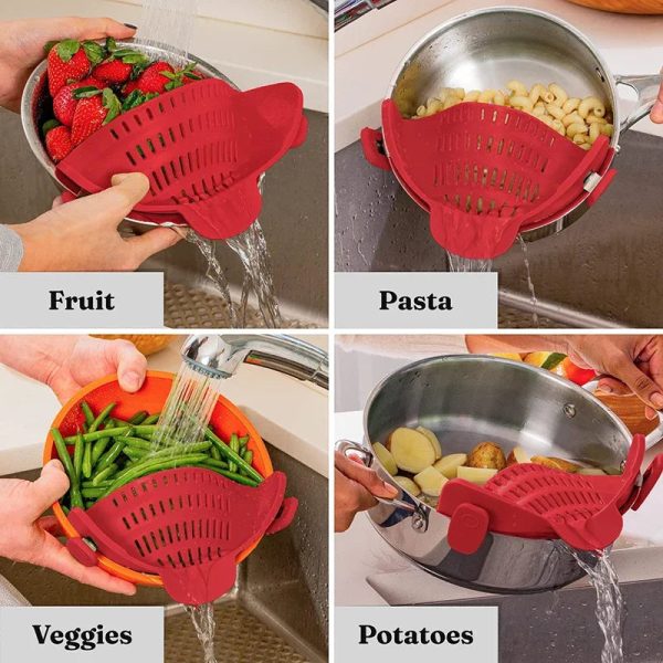 S021045b7ef5747fba1f2163df60edc41e.jpg Silicone Clip-On Pot Strainer