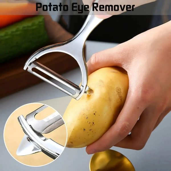 S0465044f4cb84b589d1da00caafc4b731.jpg Stainless Steel Vegetable Peeler — Multi-Function Kitchen Tool