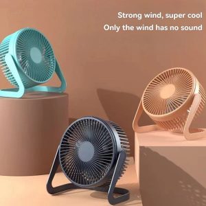 USB Desk Fan — Silent Desktop Circulating Fan with Adjustable Angle