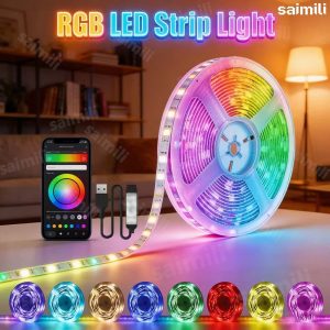 RGB LED Strip Lights USB Music Sync - App Controlled Colors
