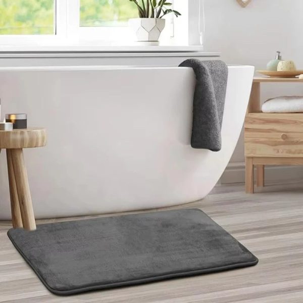 Absorbent Bath Mat — Anti-Slip Coral Velvet Floor Mat