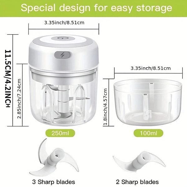 S4148055914cc44498e576ccf4dc1569fl.jpg Electric Mini Garlic Chopper — USB Rechargeable Food Processor
