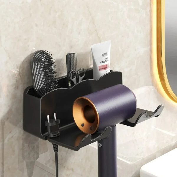 Hair Dryer Holder — Wall Mount Bathroom Shelf
