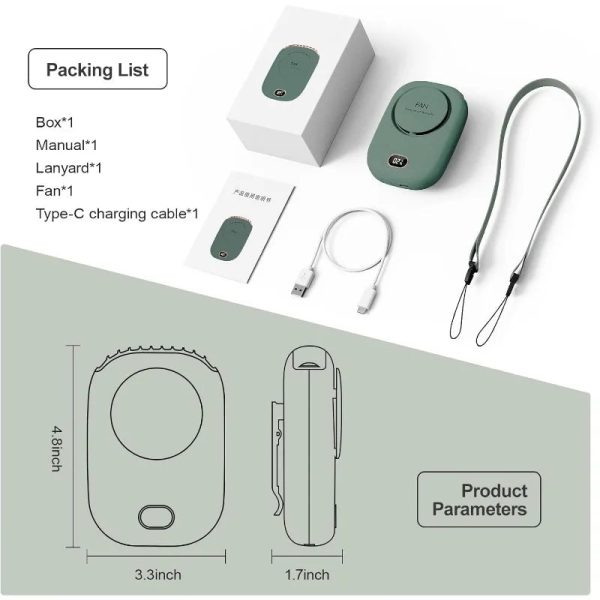 Portable Neck Fan — Bladeless Rechargeable Hands-Free