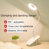 LED Desk Lamp — Clip-On USB Rechargeable Touch Dimming