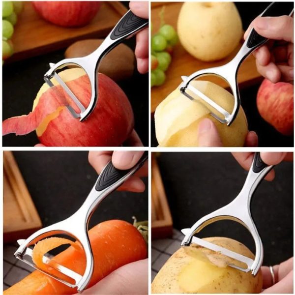 S4c406829da704bce9b9759eaf8a3bee4G.jpg Stainless Steel Vegetable Peeler — Multi-Function Kitchen Tool