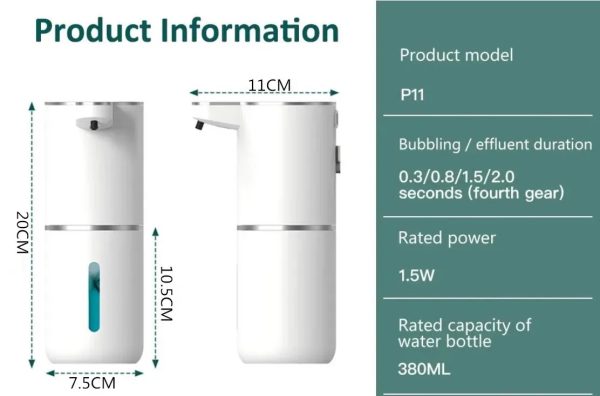 S510c39b6bc4345559032adf775a6d21cC.jpg Touchless Foaming Soap Dispenser — Rechargeable 380ml