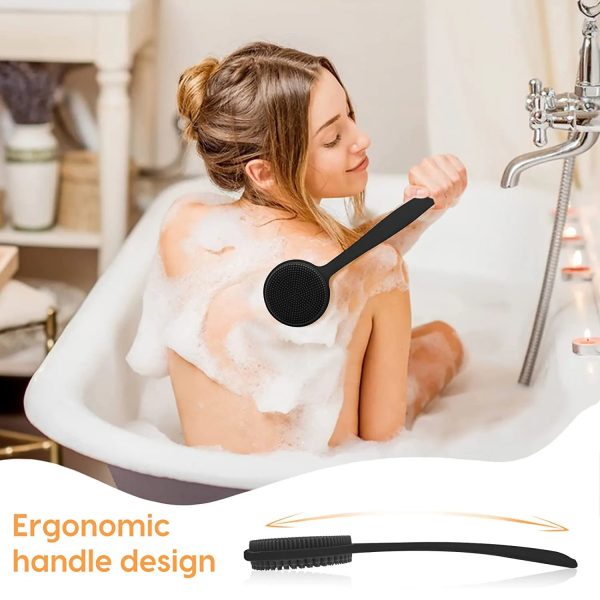 Silicone Back Scrubber — Long Handle Shower Body Brush