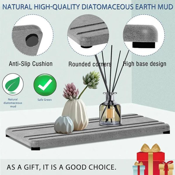 Water Absorbing Stone Tray — Diatomite 3-Pack Fast Drying