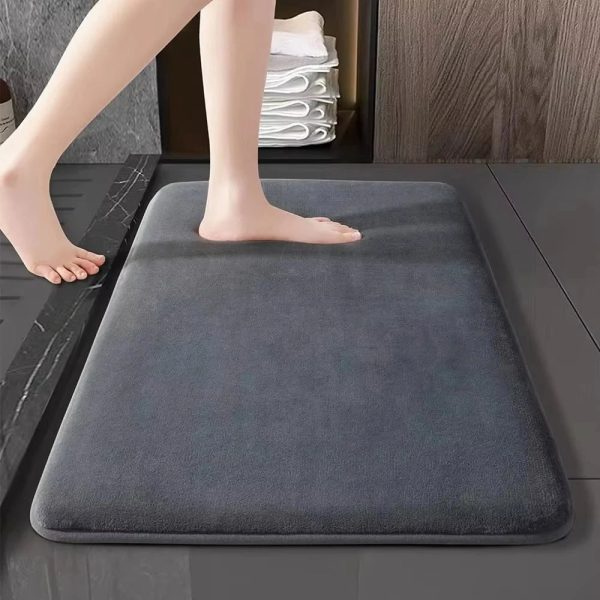 Absorbent Bath Mat — Anti-Slip Coral Velvet Floor Mat