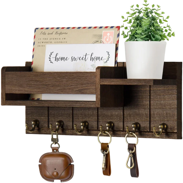 S6b616f5ef1564874b6d0062b2ae35fb1A.png Rustic Wood Key and Mail Rack