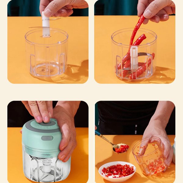 S70f08f66ac4e41bb83a48a04e2c2af8f6.jpg Electric Mini Garlic Chopper — USB Rechargeable Food Processor