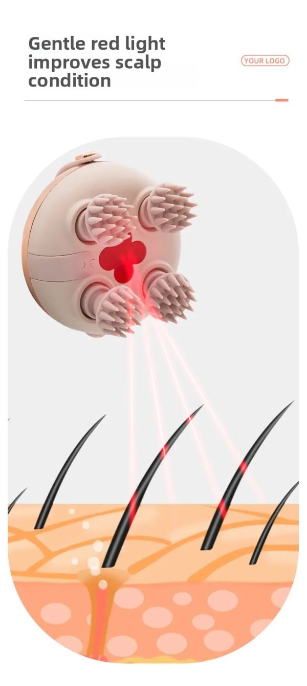 Electric Scalp Massager — Waterproof Rechargeable 4-Head