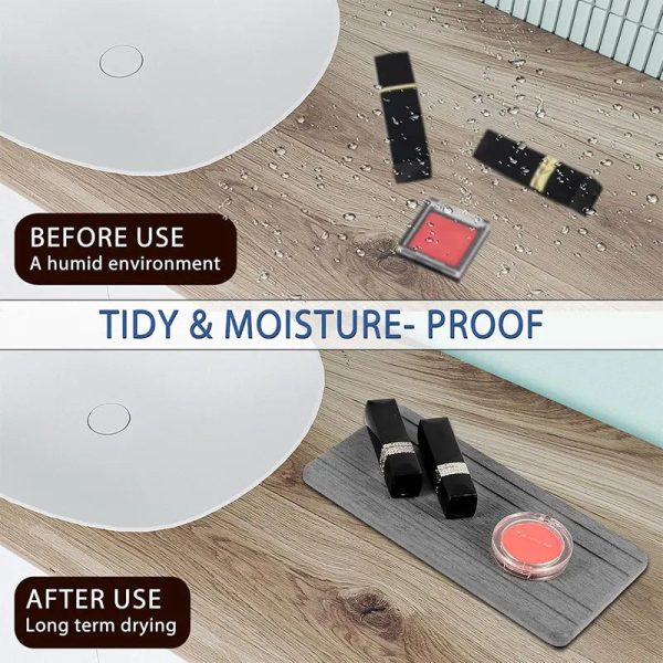 Water Absorbing Stone Tray — Diatomite 3-Pack Fast Drying