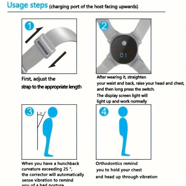 USB Posture Corrector — Smart Back Trainer with Vibration