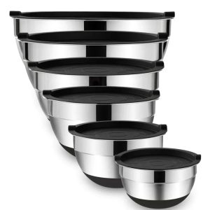 Steel Mixing Bowls with Lids