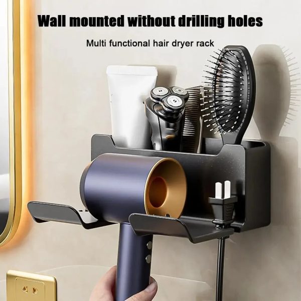 Hair Dryer Holder — Wall Mount Bathroom Shelf