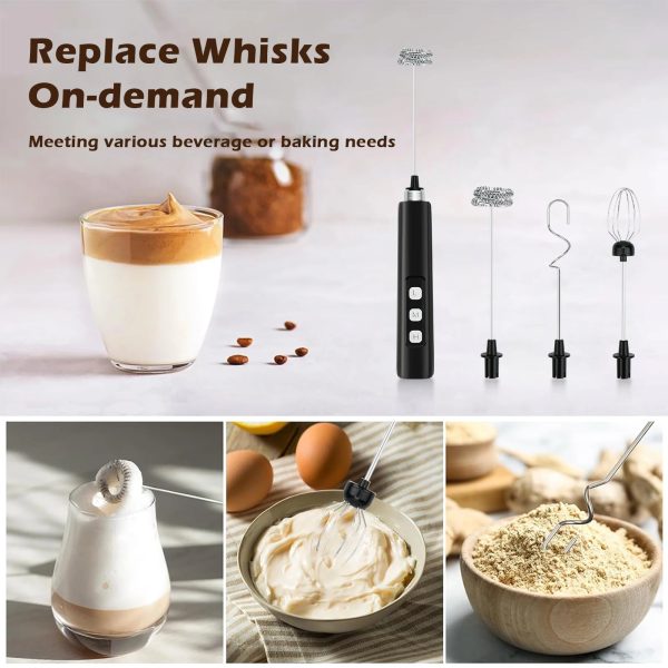 S9bb6f002dd7d49689433c738f4f4652bF.jpg Electric Milk Frother — Rechargeable 3-Speed Handheld Foam Maker