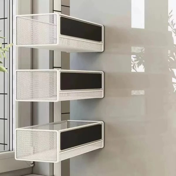 Magnetic Fridge Organizer Rack — Spice Shelf with Hooks