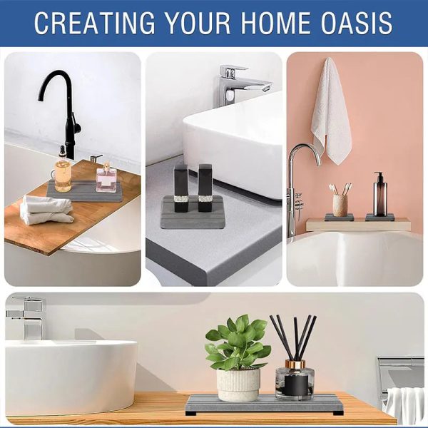 Water Absorbing Stone Tray — Diatomite 3-Pack Fast Drying