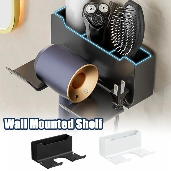 Hair Dryer Holder — Wall Mount Bathroom Shelf