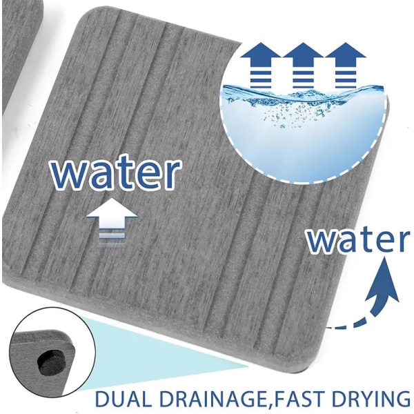 Water Absorbing Stone Tray — Diatomite 3-Pack Fast Drying