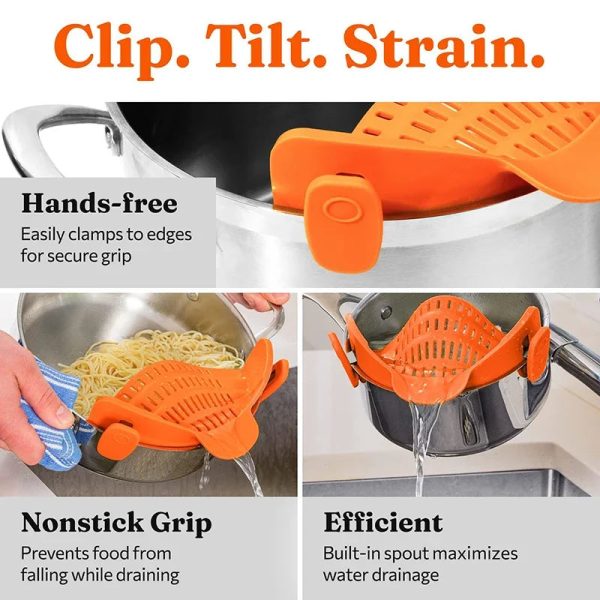 Sbb636f2e05ab44efbc915e0acaec9642I.jpg Silicone Clip-On Pot Strainer