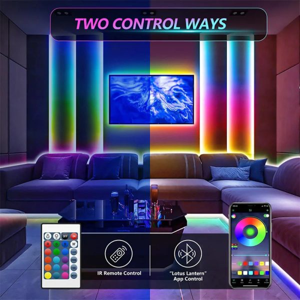 Sdaf1426b30d04638ba5e22e0153f3a6fT.jpg RGB LED Strip Lights USB Music Sync - App Controlled Colors