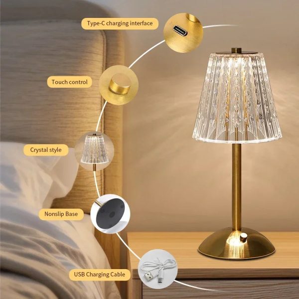 Rechargeable Crystal Touch Lamp