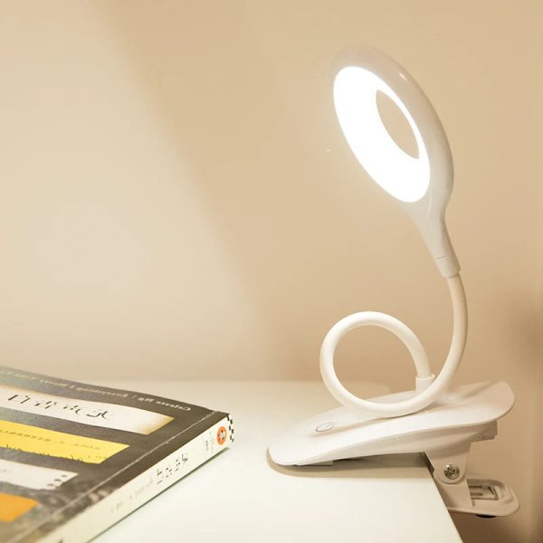 LED Desk Lamp — Clip-On USB Rechargeable Touch Dimming