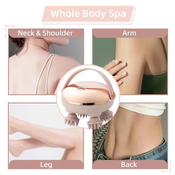 Electric Scalp Massager — Waterproof Rechargeable 4-Head